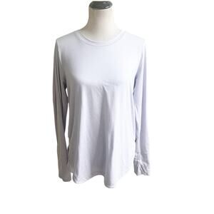 Athleta Athletic Long Sleeve Tunic Size Medium Blue Thumbholes Yoga Gym Running